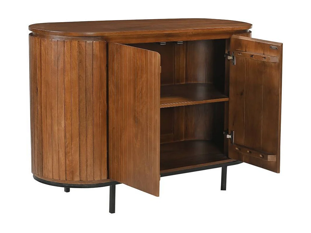 Sideboard Holzkommode mit Vierfußgestell aus Metall in Mangoholz Naturfarben