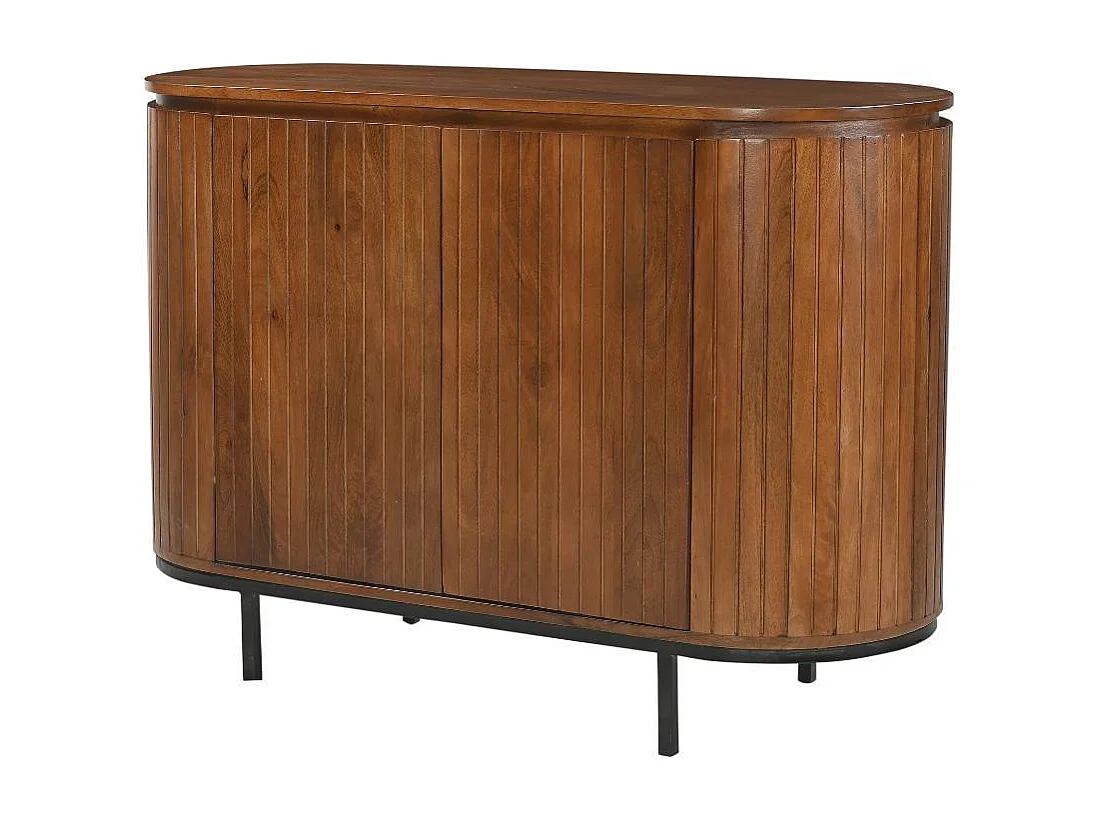 Sideboard Holzkommode mit Vierfußgestell aus Metall in Mangoholz Naturfarben