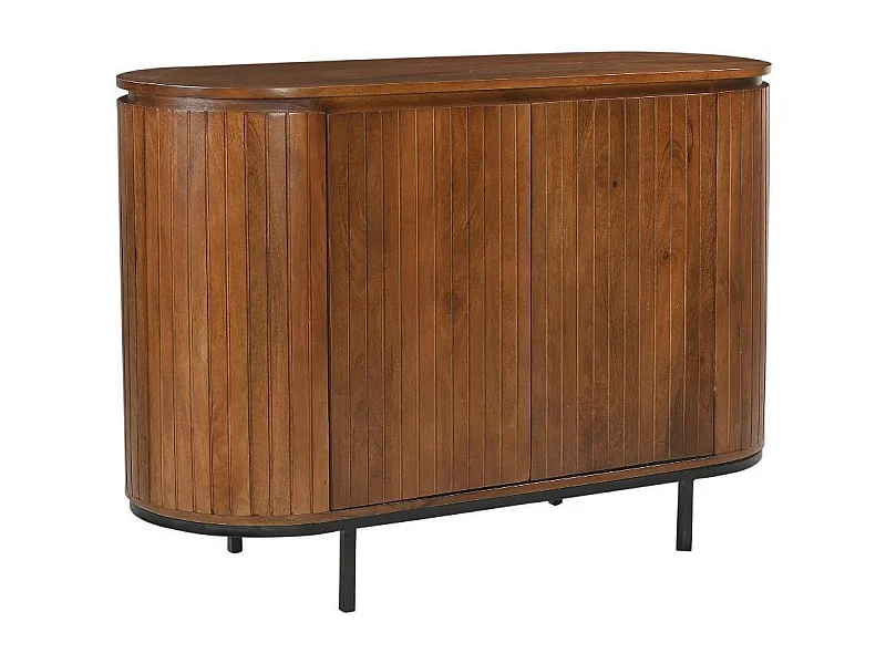 Sideboard Holzkommode mit Vierfußgestell aus Metall in Mangoholz Naturfarben