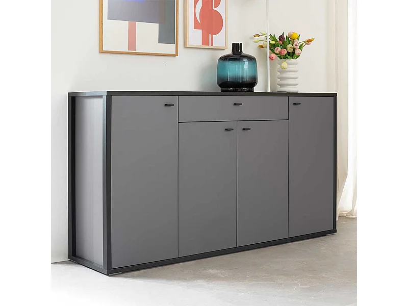 Großes Wohnzimmerhighboard in Grau Anthrazit