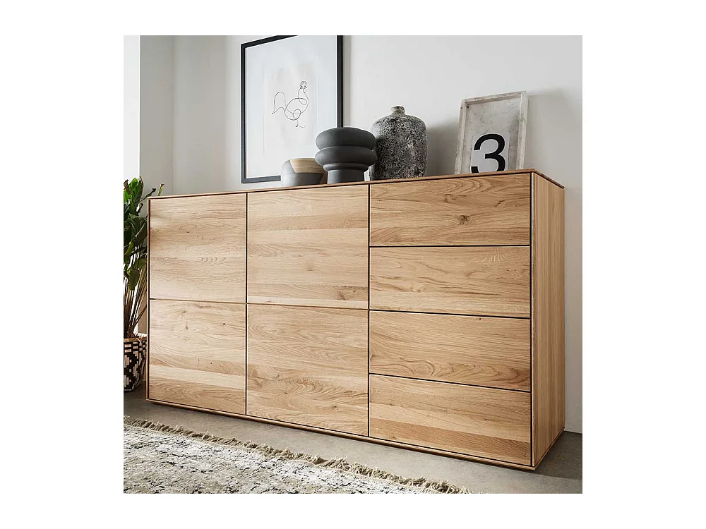Schubladensideboard aus Wildeiche Massivholz Soft Close
