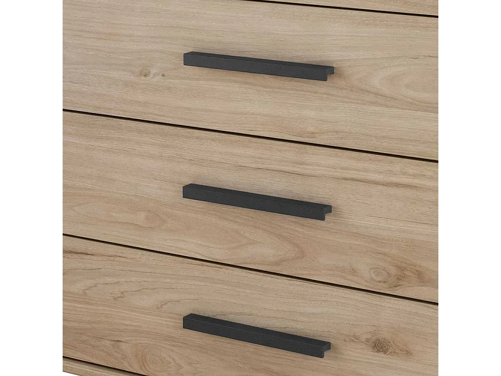 Schlafzimmer Kombikommode in Eichefarben und Dunkelgrau Made in Germany