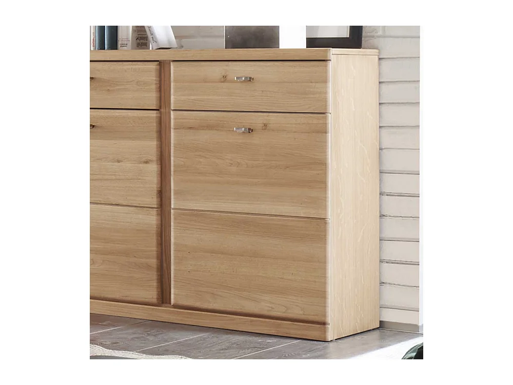 Wohnzimmer Sideboard aus Wildeiche Bianco 3 türig