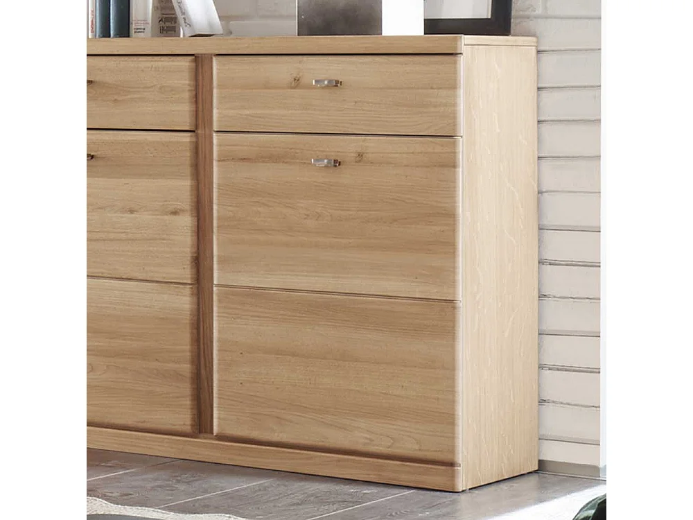 Wohnzimmer Sideboard aus Wildeiche Bianco 3 türig