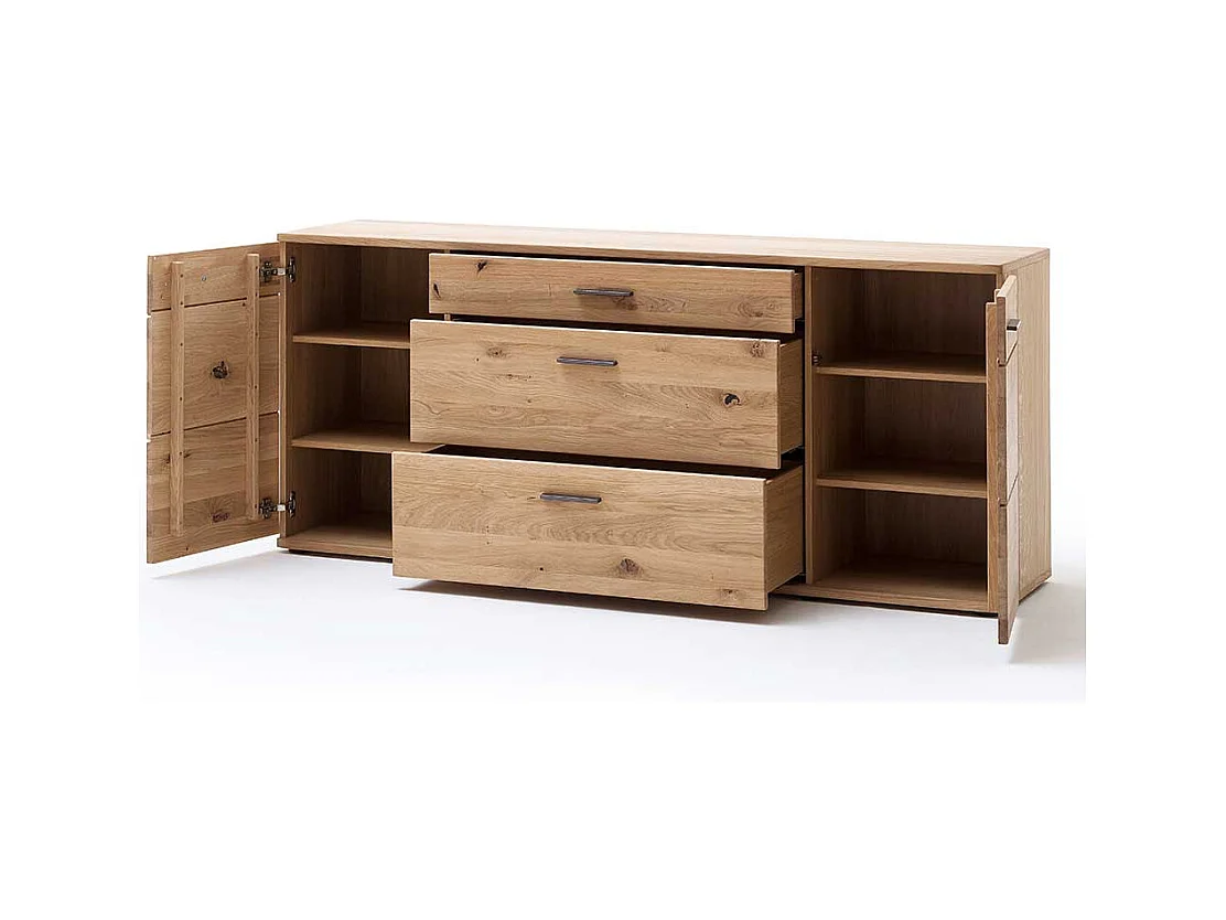 Wohnzimmer Sideboard in Balkeneiche Bianco furniert 180 cm breit