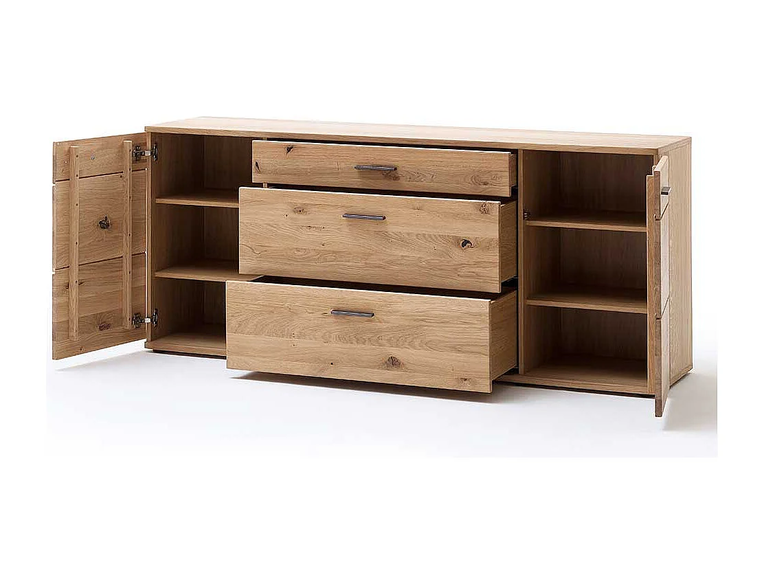 Wohnzimmer Sideboard in Balkeneiche Bianco furniert 180 cm breit