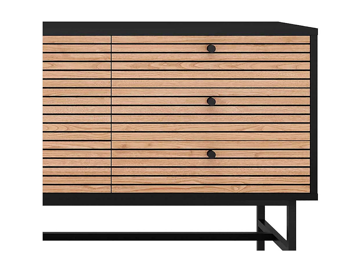 Esszimmersideboard in Eichefarben und Schwarz echtholzfurniert