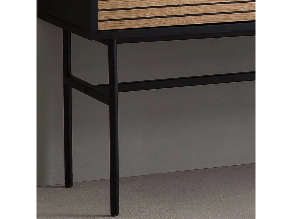 Esszimmersideboard in Eichefarben und Schwarz echtholzfurniert