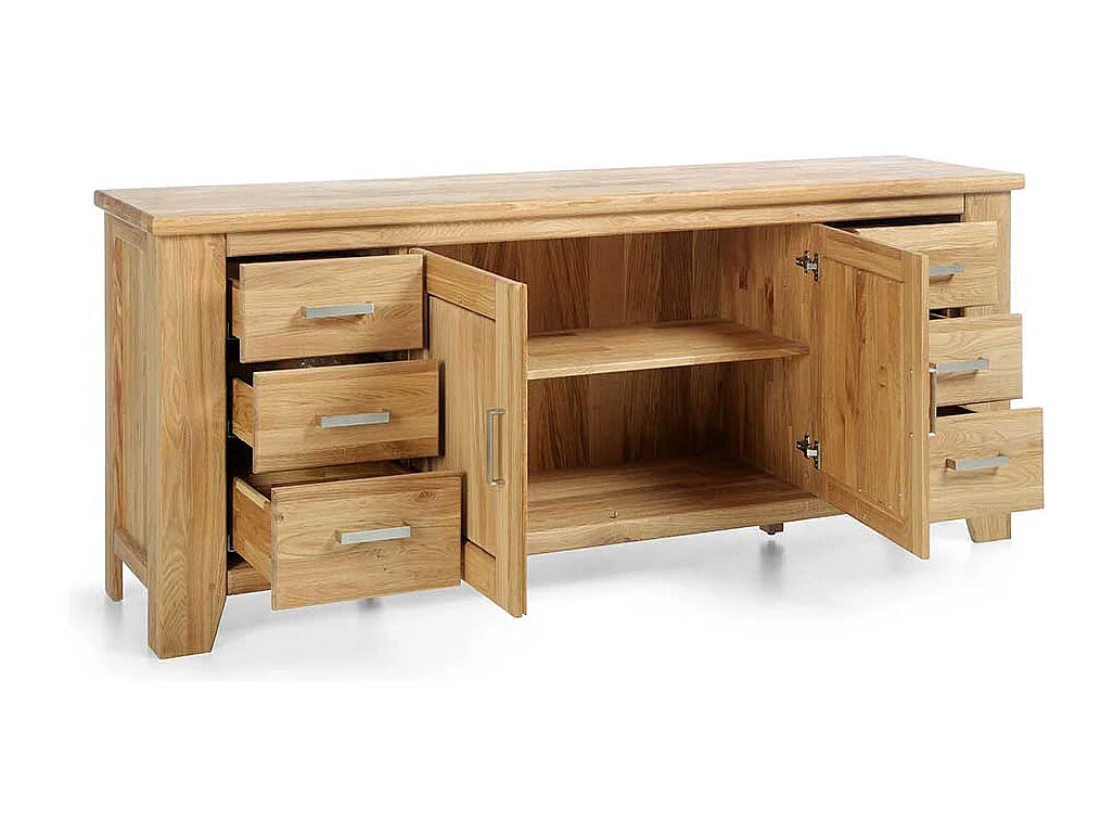 Wohnzimmer Anrichte aus Wildeiche Massivholz 202 cm breit