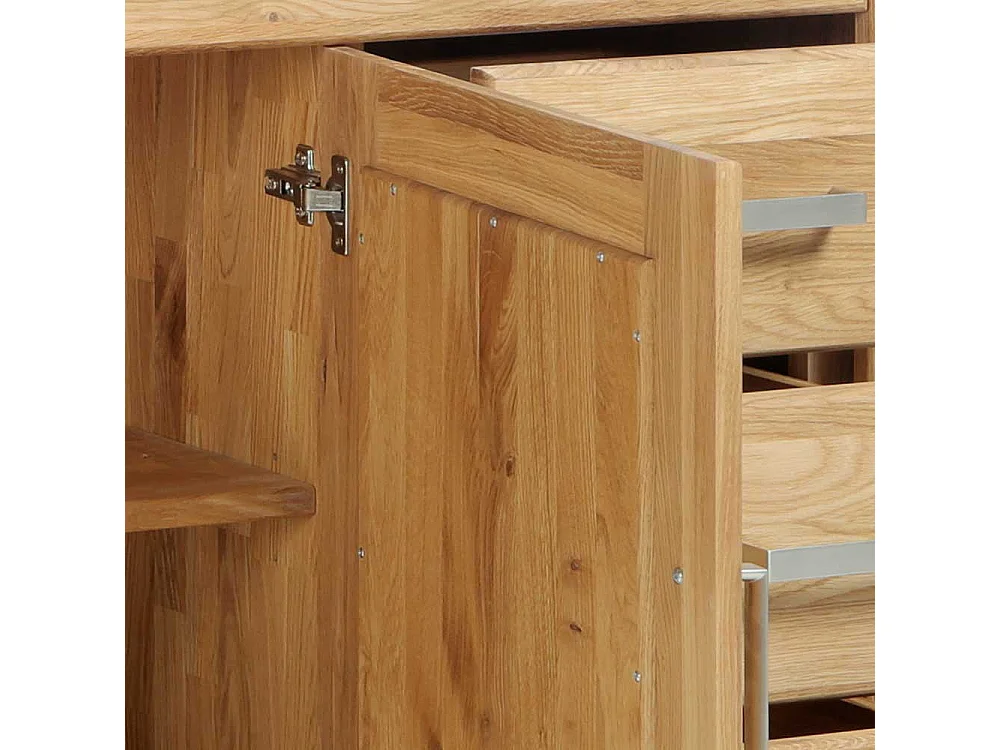 Wohnzimmer Anrichte aus Wildeiche Massivholz 202 cm breit