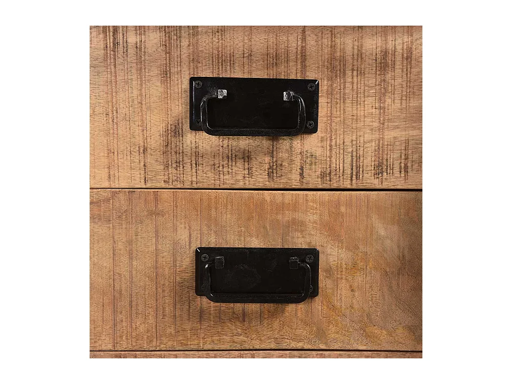 Sideboard Industriestil aus Mangobaum Massivholz Schiebetüren