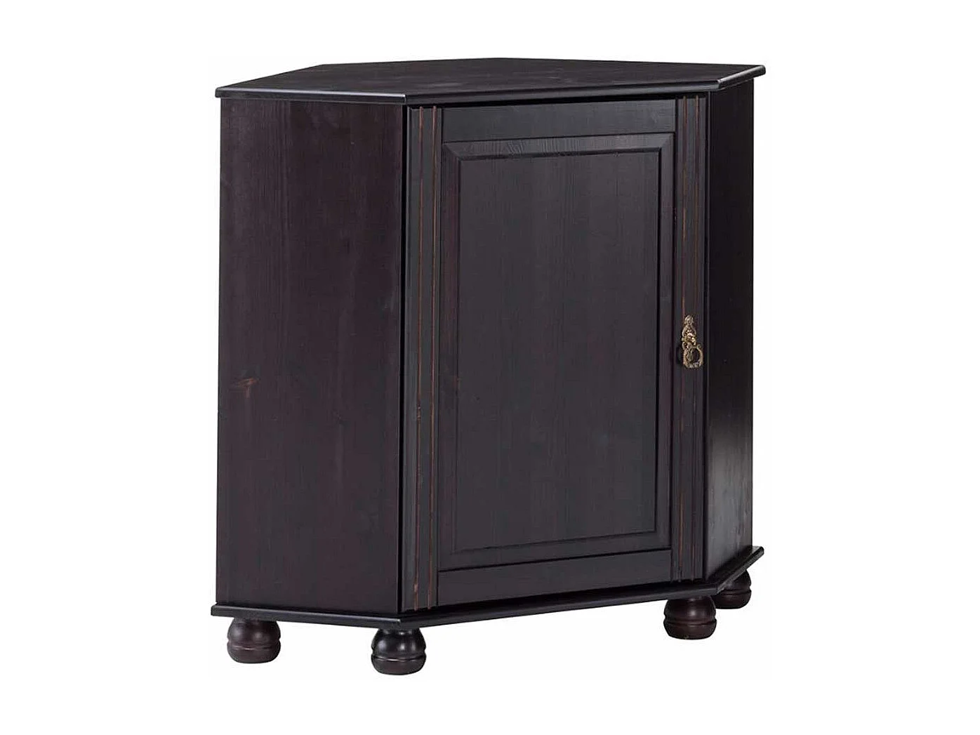 Massivholz Eckkommode in Wengefarben 50 cm breit