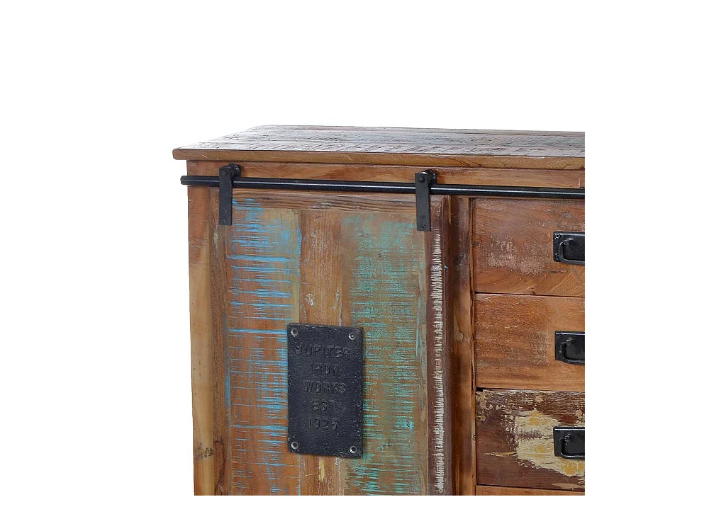 Shabby Chic Sideboard in Braun Bunt Altholz massiv