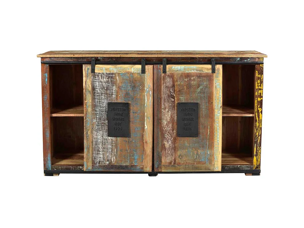 Shabby Chic Sideboard in Braun Bunt Altholz massiv