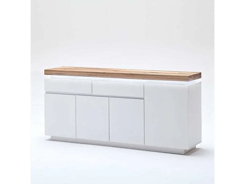 Sideboard mit dimmbarer Beleuchtung Weiß