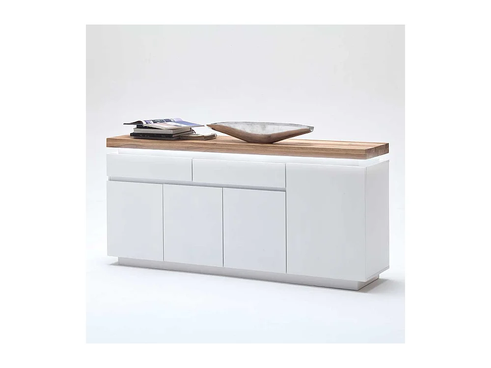 Sideboard mit dimmbarer Beleuchtung Weiß