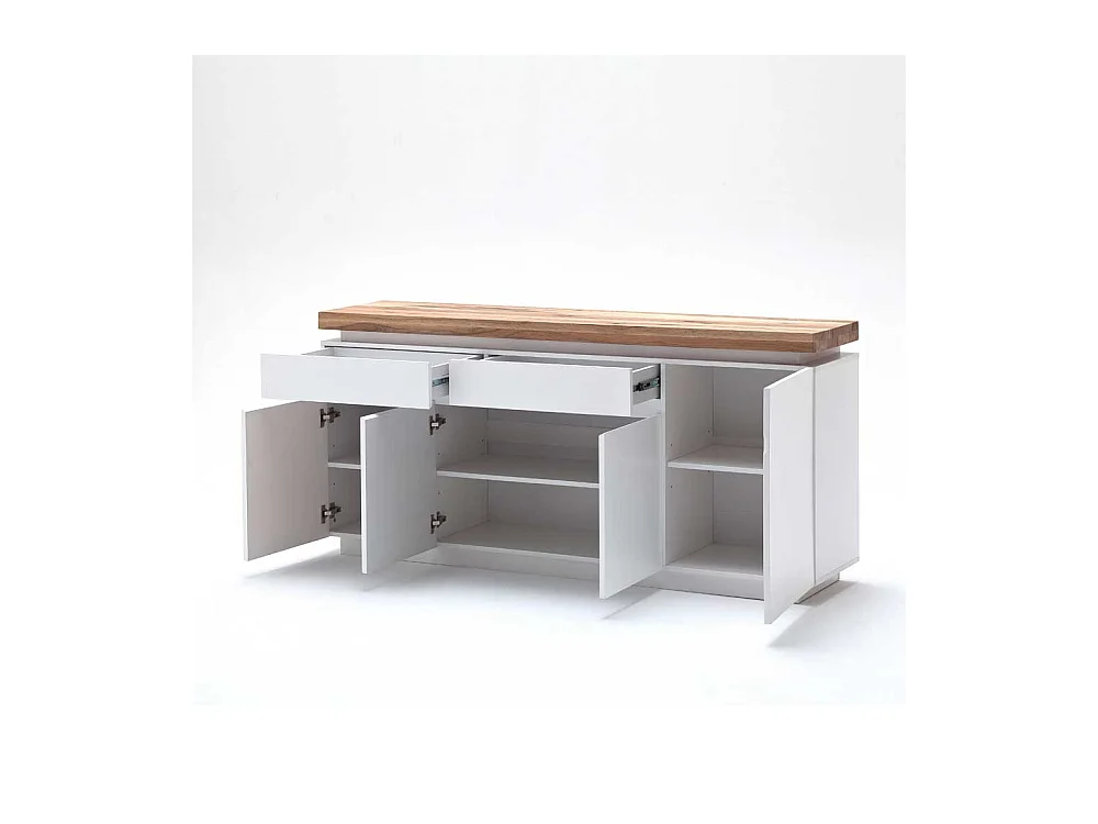 Sideboard mit dimmbarer Beleuchtung Weiß