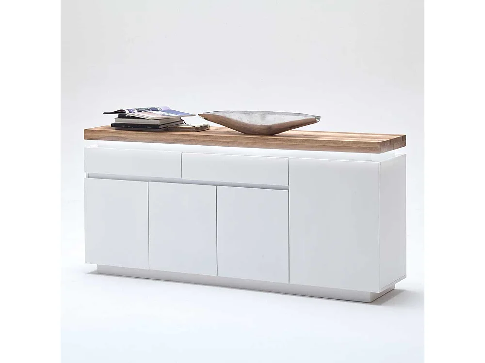 Sideboard mit dimmbarer Beleuchtung Weiß
