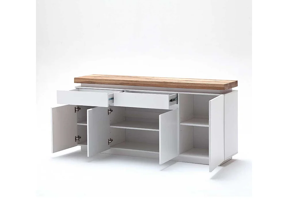 Sideboard mit dimmbarer Beleuchtung Weiß