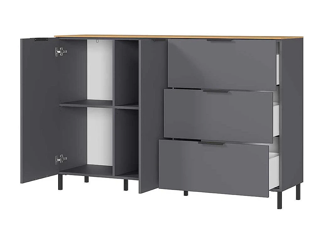 Moderne Wohnzimmer Anrichte 2 Türen 3 Schubladen Soft Close