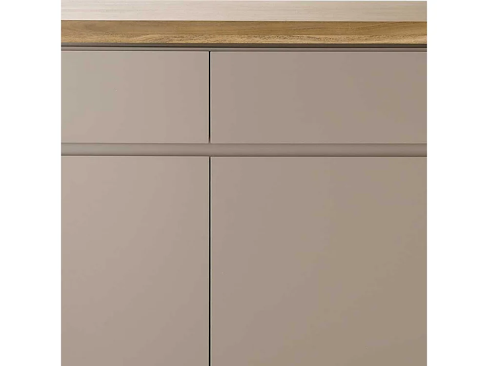 Esszimmersideboard modern Taupe 200 cm breit drei Schubladen