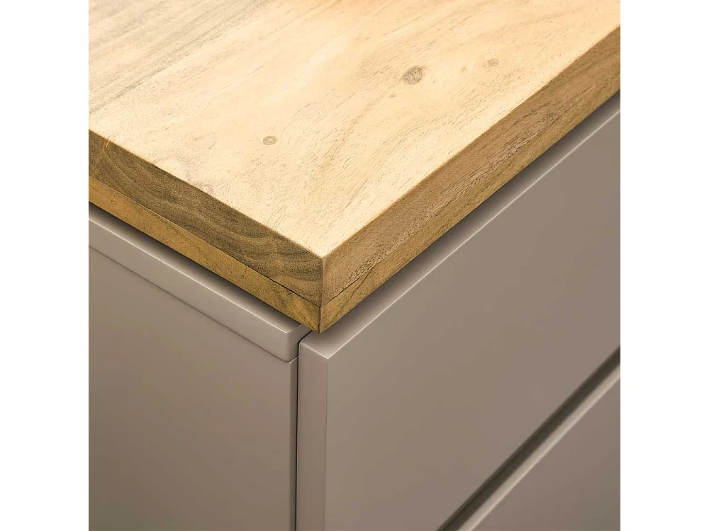 Esszimmersideboard modern Taupe 200 cm breit drei Schubladen