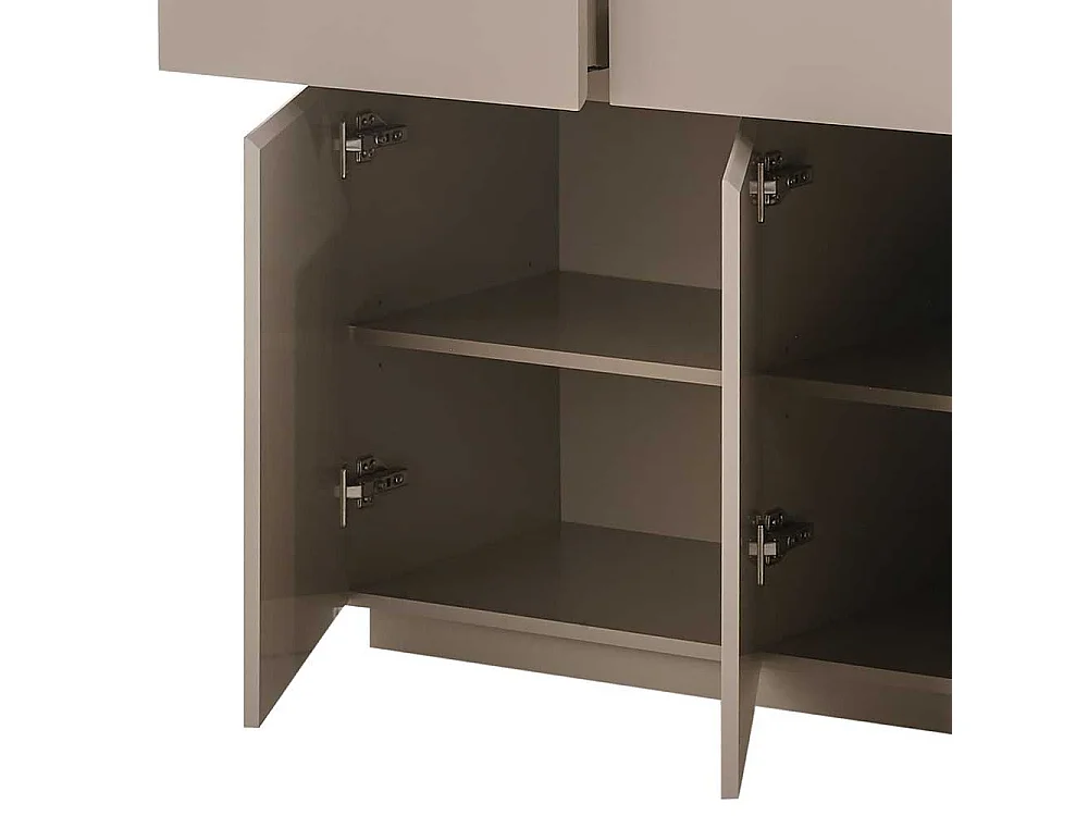 Esszimmersideboard modern Taupe 200 cm breit drei Schubladen