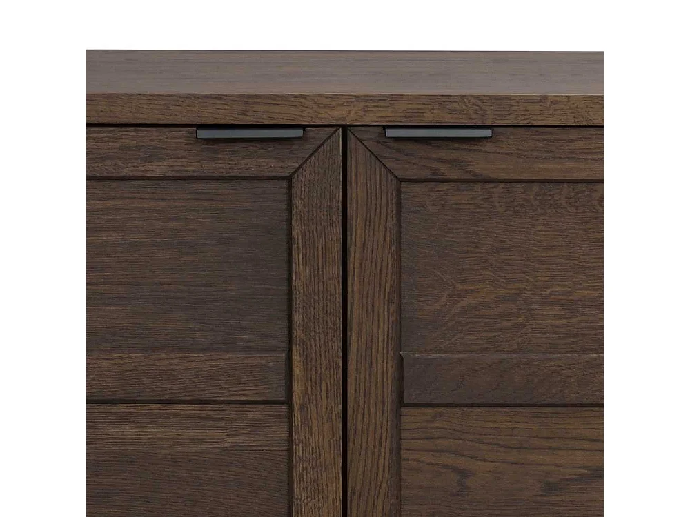 Hochwertiges Sideboard in Eiche Braun massiv Bügelgestell aus Metall