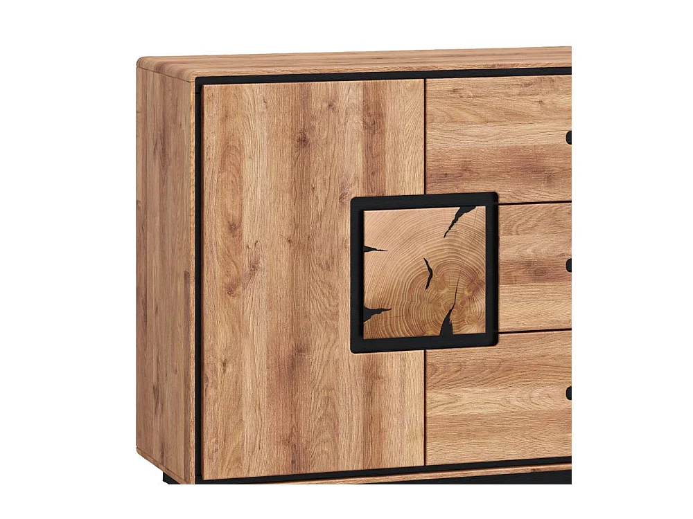 Esszimmerkommode Holzkommode mit Hirnholz Applikation 166 cm breit