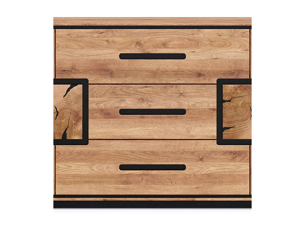 Esszimmerkommode Holzkommode mit Hirnholz Applikation 166 cm breit