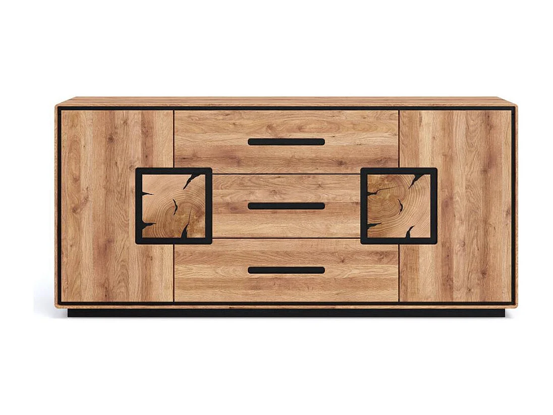 Esszimmerkommode Holzkommode mit Hirnholz Applikation 166 cm breit