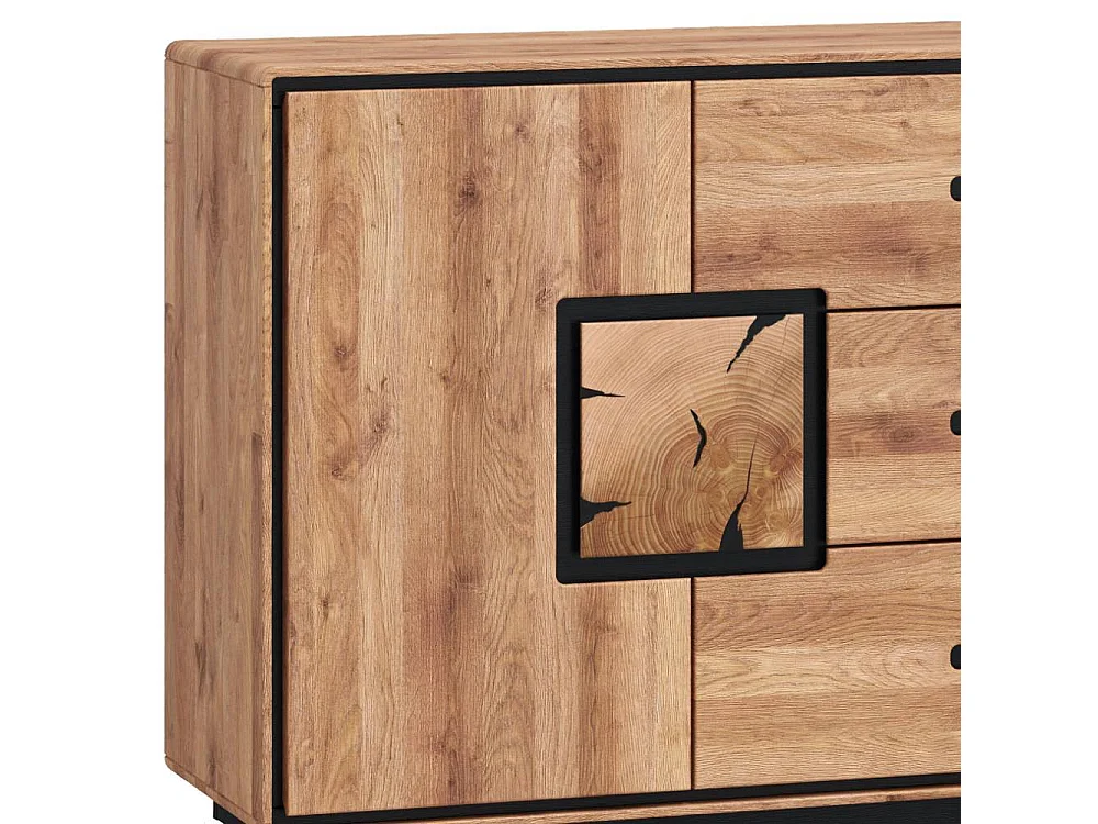 Esszimmerkommode Holzkommode mit Hirnholz Applikation 166 cm breit