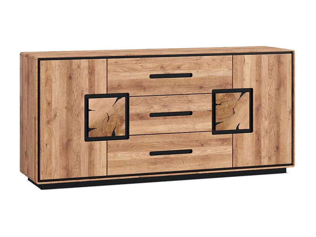 Esszimmerkommode Holzkommode mit Hirnholz Applikation 166 cm breit