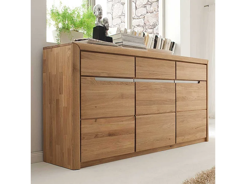 Sideboard aus Wildeiche massiv Bianco geölt 180 cm