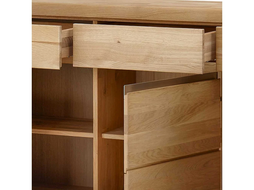 Sideboard aus Wildeiche massiv Bianco geölt 180 cm