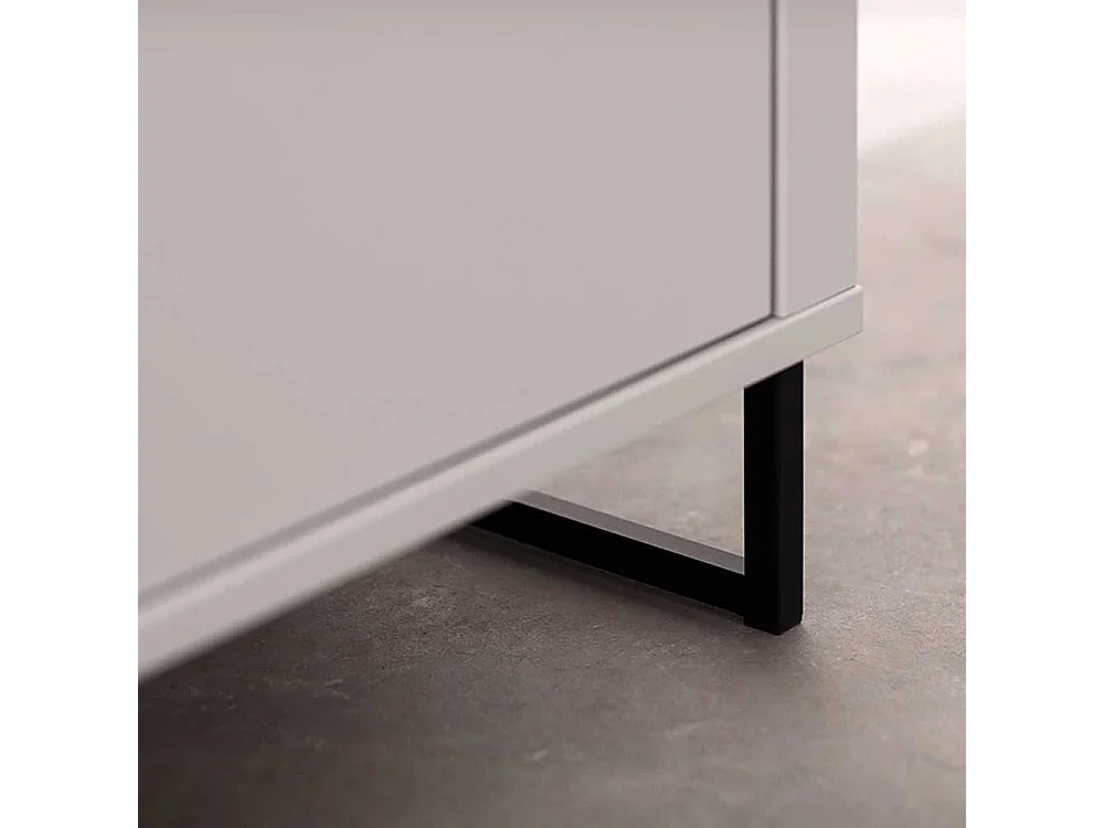 Sideboard mit Bügelgestell in Weiß und Holzoptik Wildeiche 189 cm breit