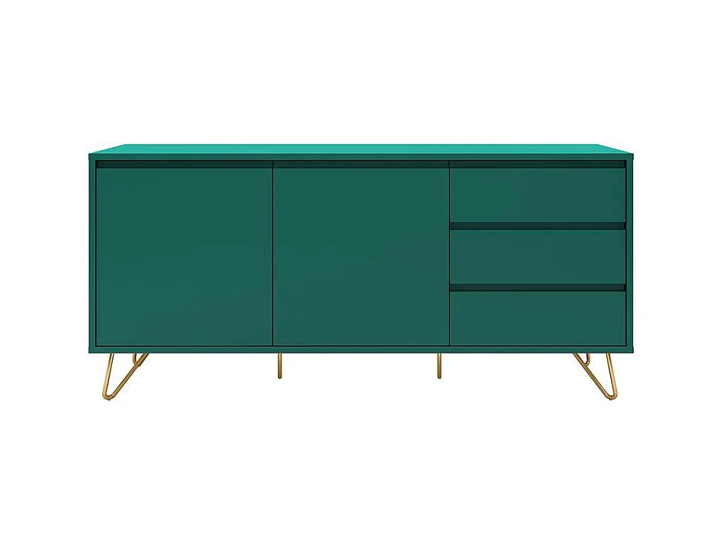 Esszimmersideboard in Grün und Goldfarben zweitürig