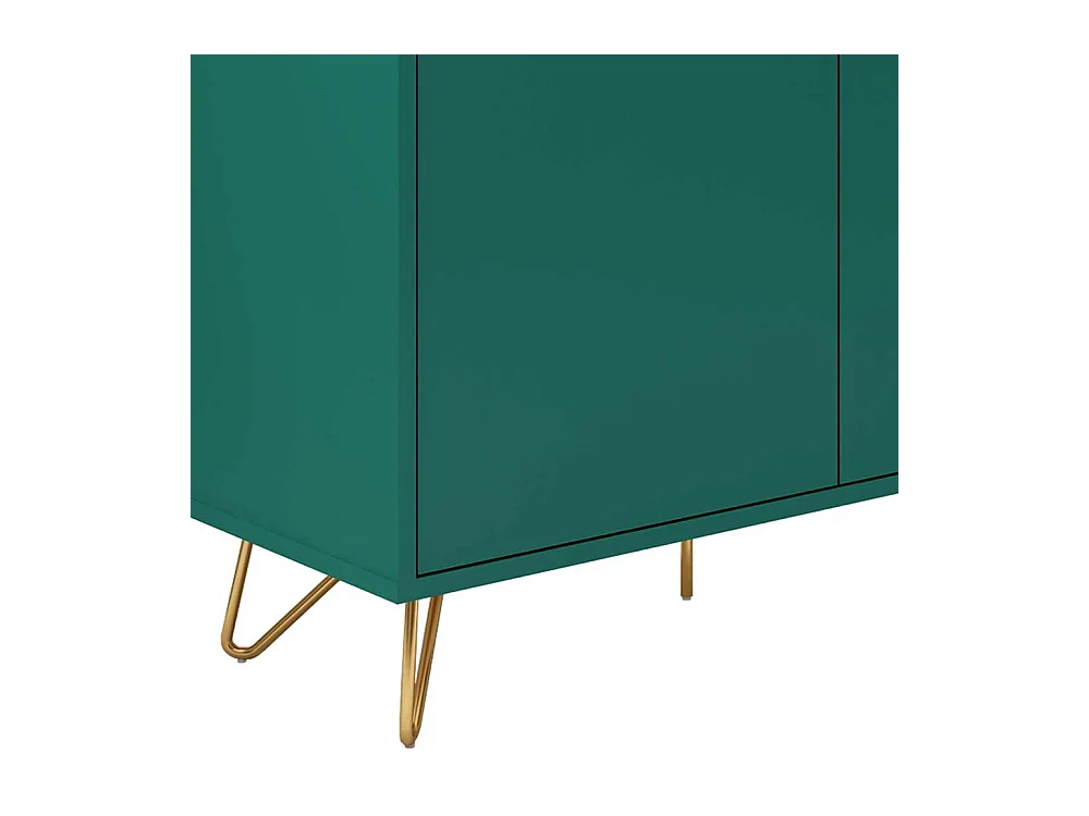 Esszimmersideboard in Grün und Goldfarben zweitürig