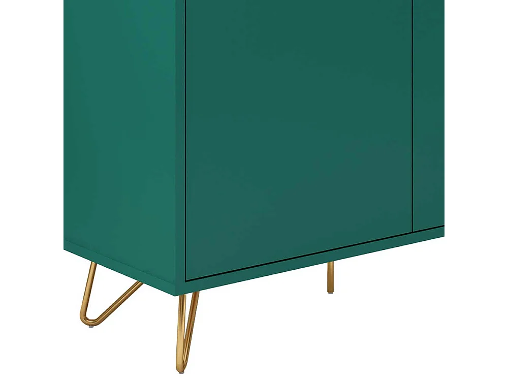 Esszimmersideboard in Grün und Goldfarben zweitürig