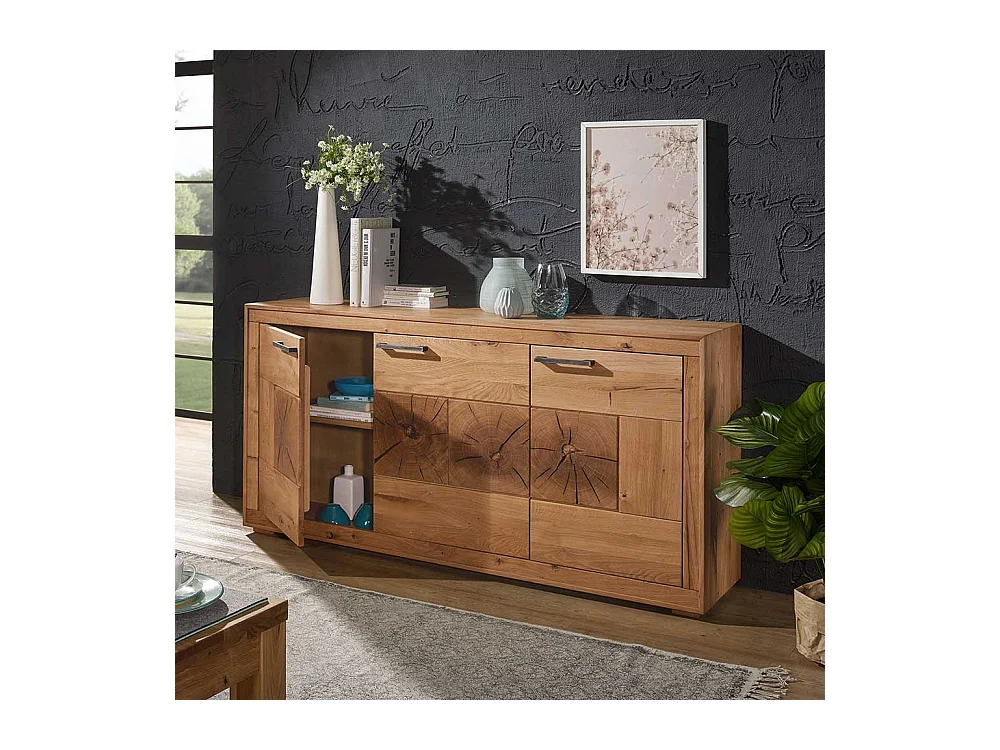 Wohnzimmer Sideboard aus Wildeiche Massivholz 170 cm