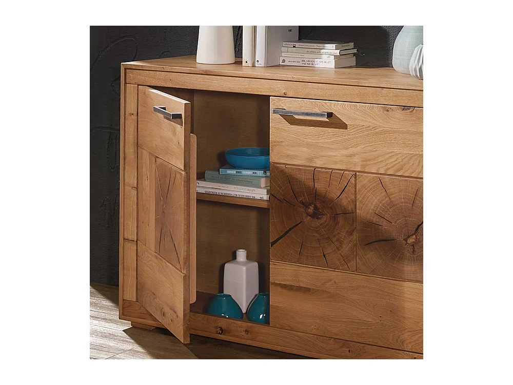 Wohnzimmer Sideboard aus Wildeiche Massivholz 170 cm