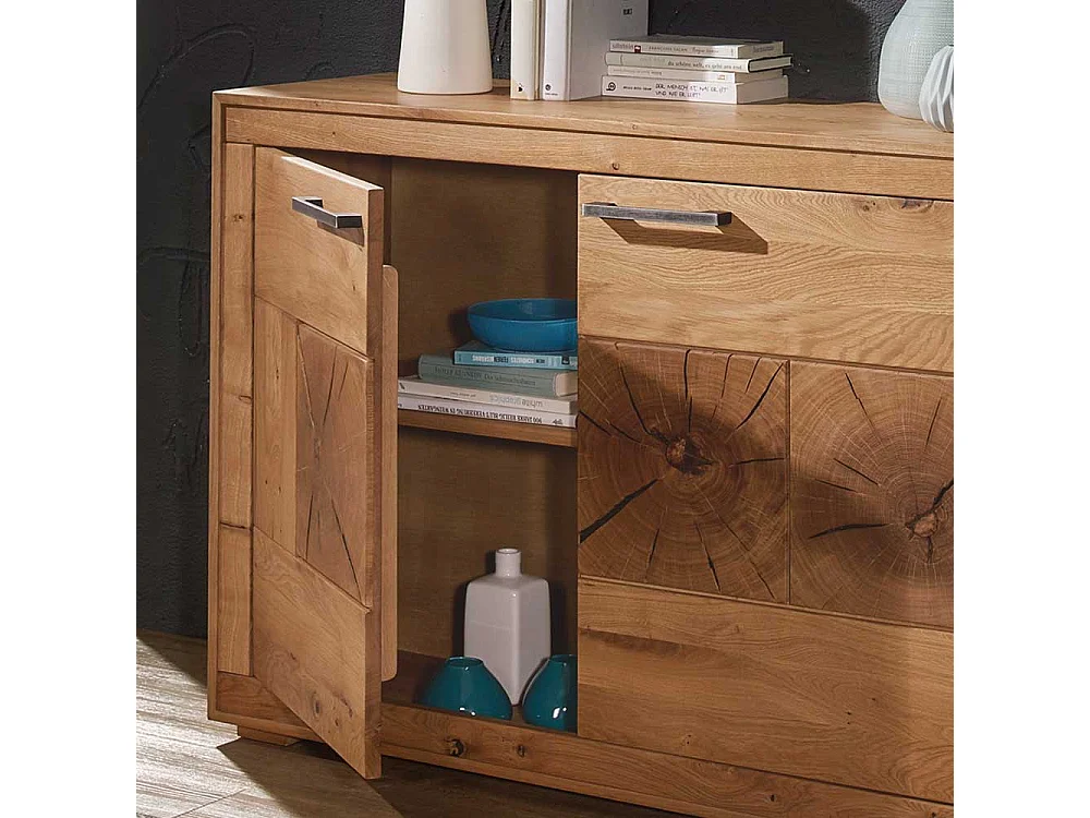 Wohnzimmer Sideboard aus Wildeiche Massivholz 170 cm