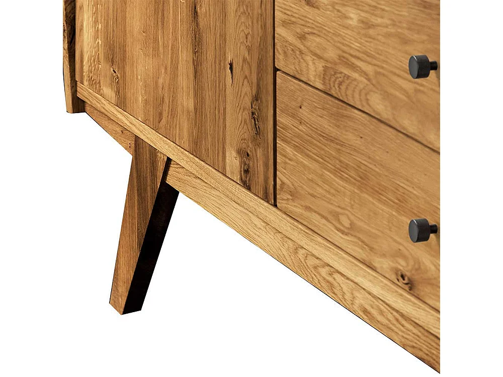 Retro Sideboard aus Wildeiche Massivholz 160 cm breit