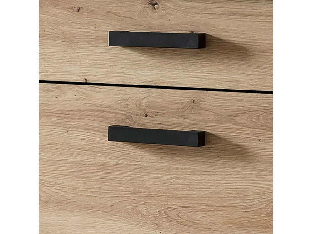 Kleines Sideboard in Wildeichefarben Schwarz