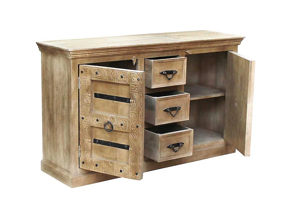 Esszimmersideboard aus Mangobaum Massivholz Shabby Chic Stil