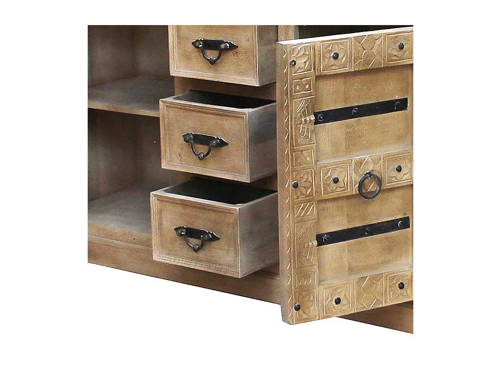 Esszimmersideboard aus Mangobaum Massivholz Shabby Chic Stil