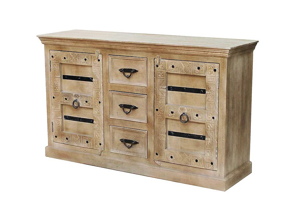 Esszimmersideboard aus Mangobaum Massivholz Shabby Chic Stil