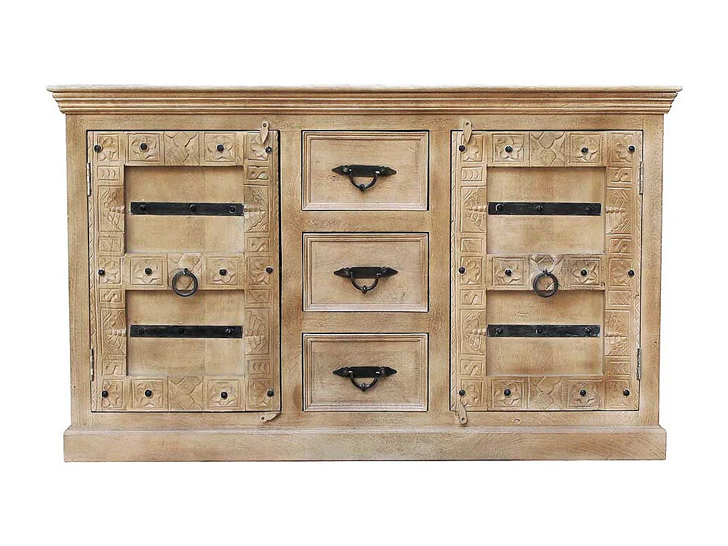 Esszimmersideboard aus Mangobaum Massivholz Shabby Chic Stil