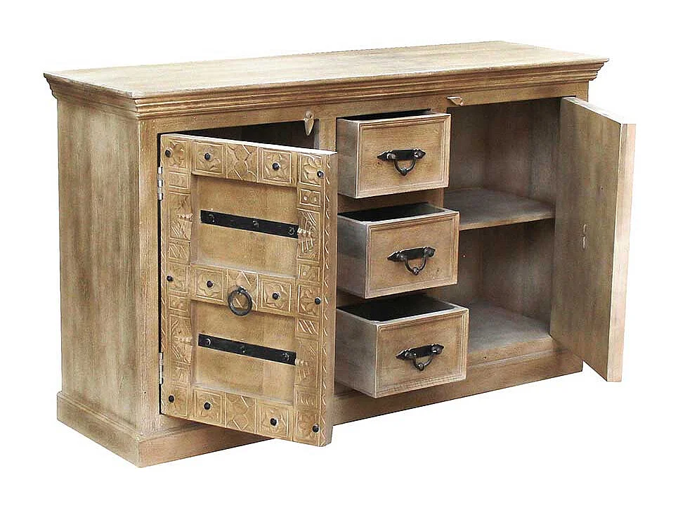 Esszimmersideboard aus Mangobaum Massivholz Shabby Chic Stil