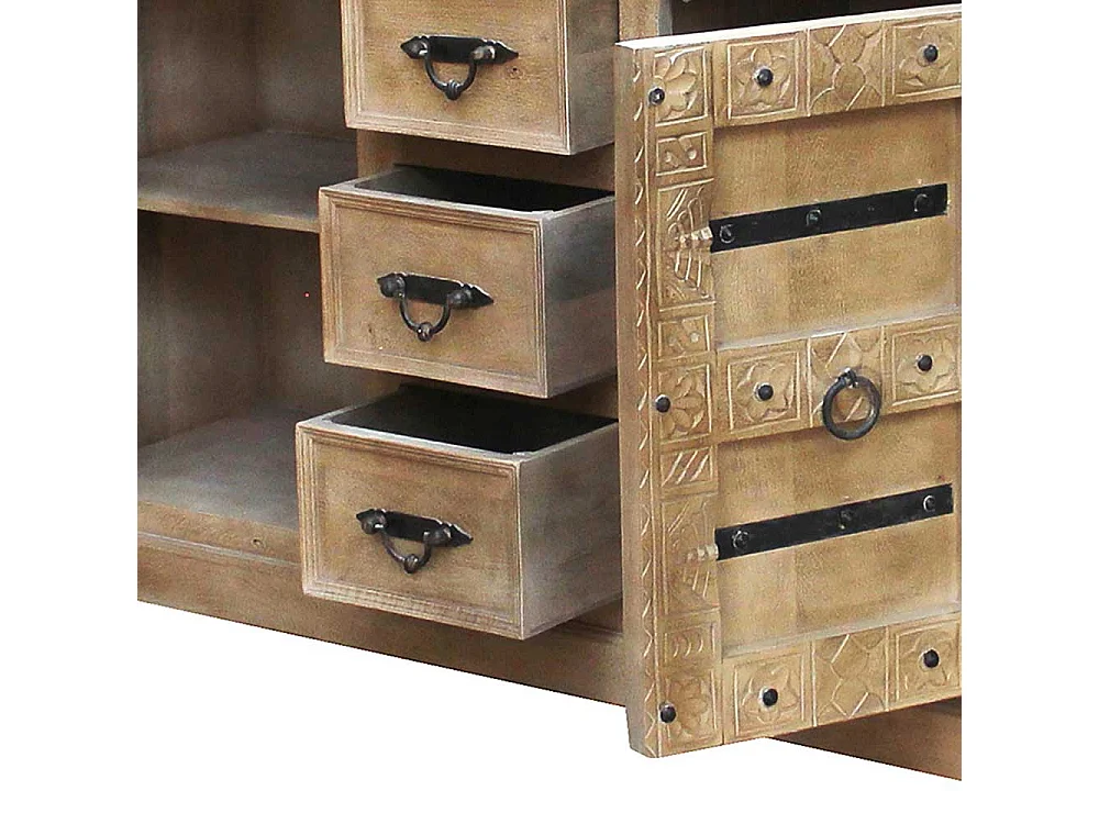 Esszimmersideboard aus Mangobaum Massivholz Shabby Chic Stil